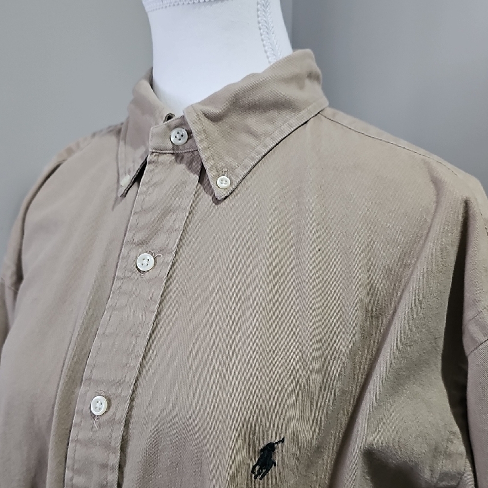 Ralph Lauren Men's Tan Button Down Shirt